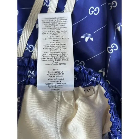 Gucci Adidas Blue & White Monogram Track Shorts